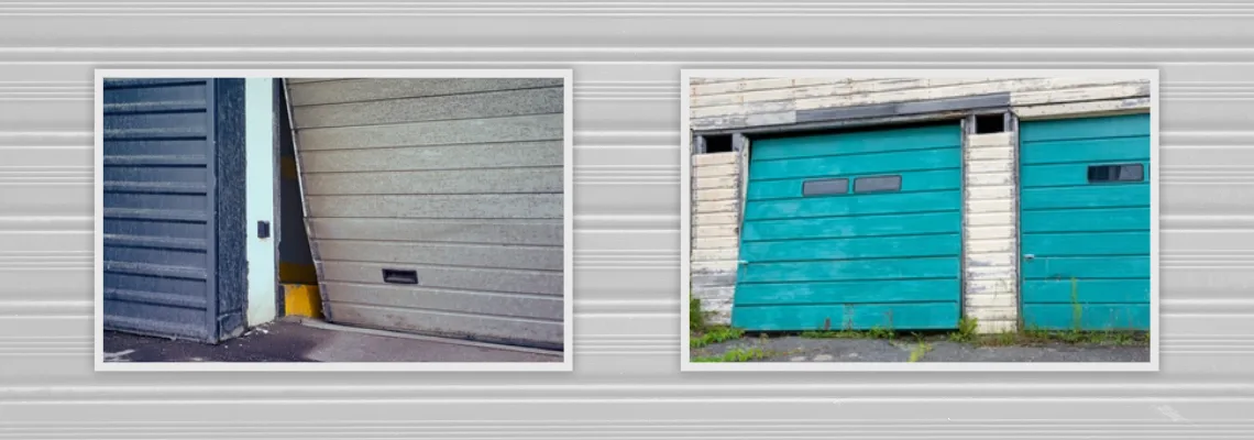 Crooked Aluminum Garage Door Repair in West Palm Beach, Florida