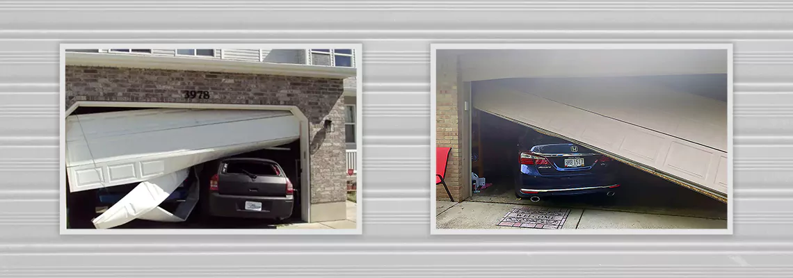Repair Commercial Garage Door Got Hit By A Car in West Palm Beach, Florida